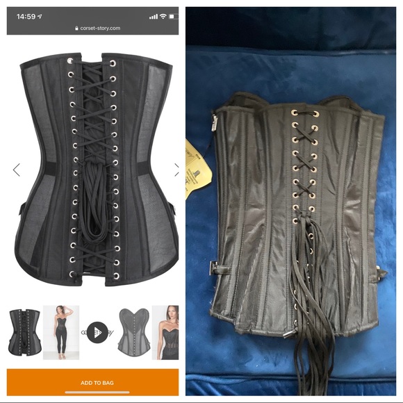 NWT Steel Boned Lingerie Mesh Overbust Corset - Picture 4 of 7
